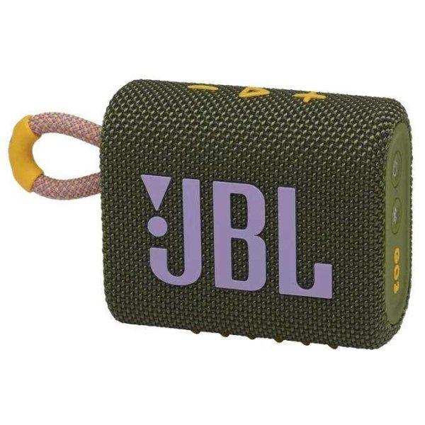 JBL Go 3 hordozható bluetooth hangszóró - ZÖLD - BT v.5.1, TWS, 4W zenei
teljesítmény, 2,7Wh Li-Ion Polymer akku, akár 5 óra üzemidő, IP67
vízállóság - GYÁRI