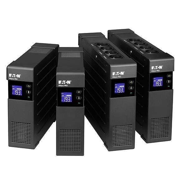 EATON szünetmentes 1200VA, ELP1200DIN (8 Schuko kimenet, line-interaktív, LCD,
USB, szoftver, AVR, rack/torony)