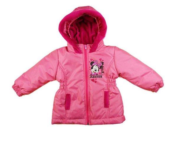 Vízlepergetős bélelt kapucnis kabát Minnie egér mintával - 116-os méret