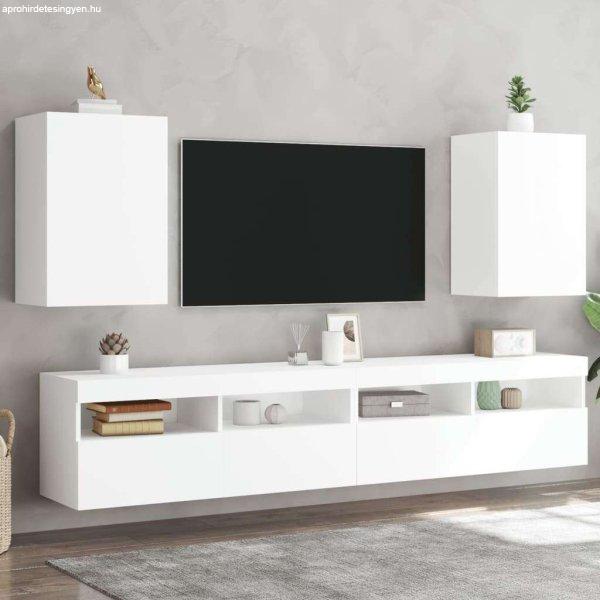 vidaXL 2 db fehér szerelt fa fali TV-szekrény 40,5 x 30 x 60 cm