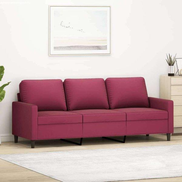vidaXL 3 személyes bordó bársony kanapé 180 cm