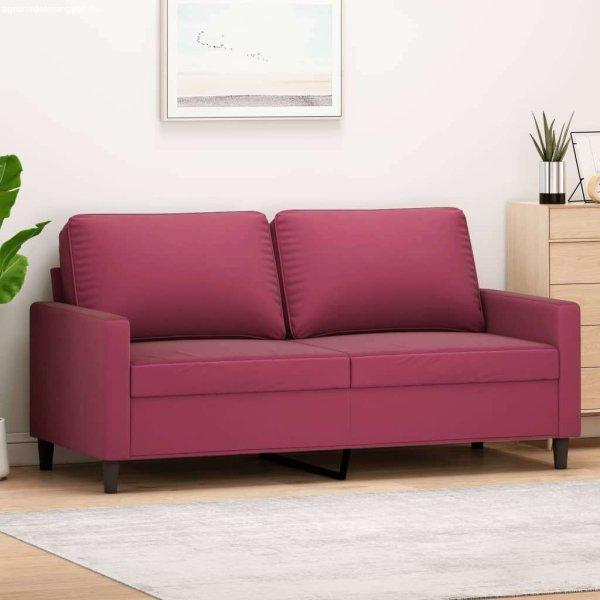 vidaXL kétszemélyes bordó bársony kanapé 140 cm