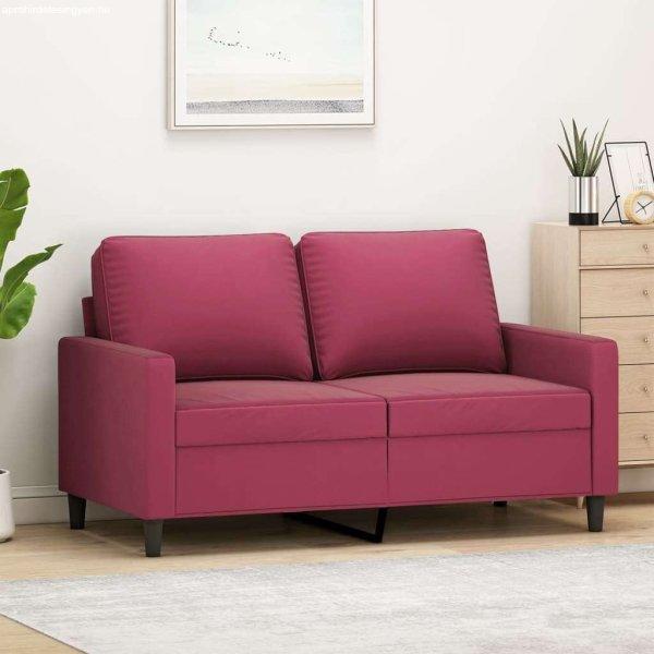 vidaXL kétszemélyes bordó bársony kanapé 120 cm