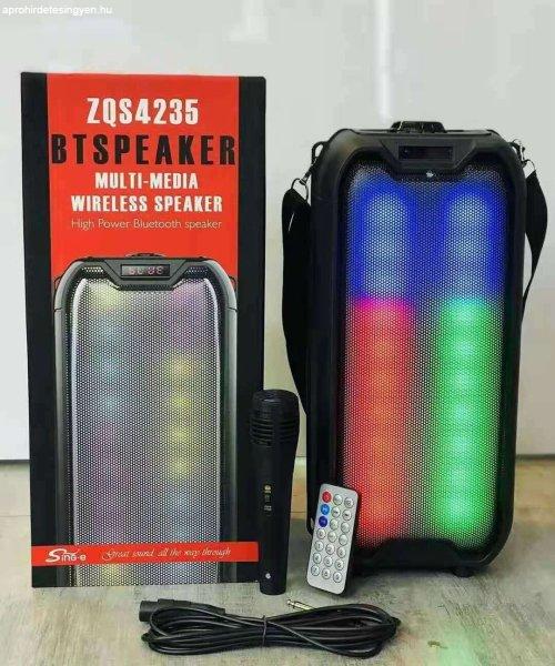 ZQS-4235 RGB LED-es vezeték nélküli akkus party hangszóró (BBV)