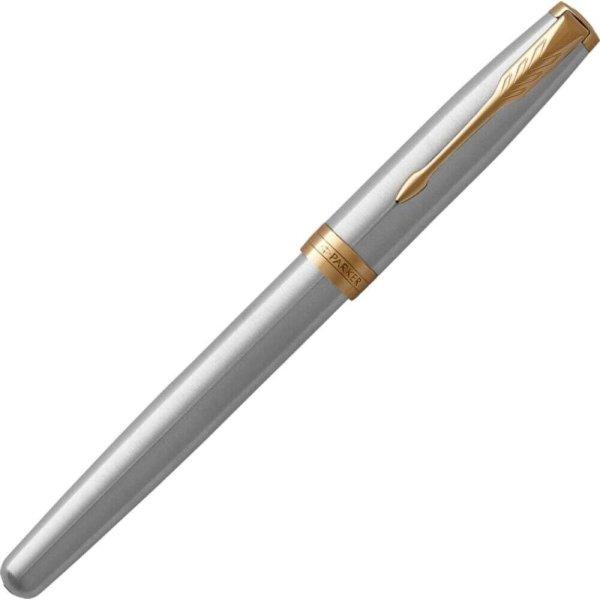 Parker Sonnet töltőtoll Rozsdamentes acél tolltest arany klipszes-kupakos
toll