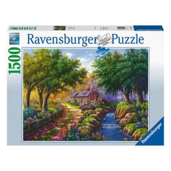 Ravensburger Puzzle 1500 db - Ház a folyónál