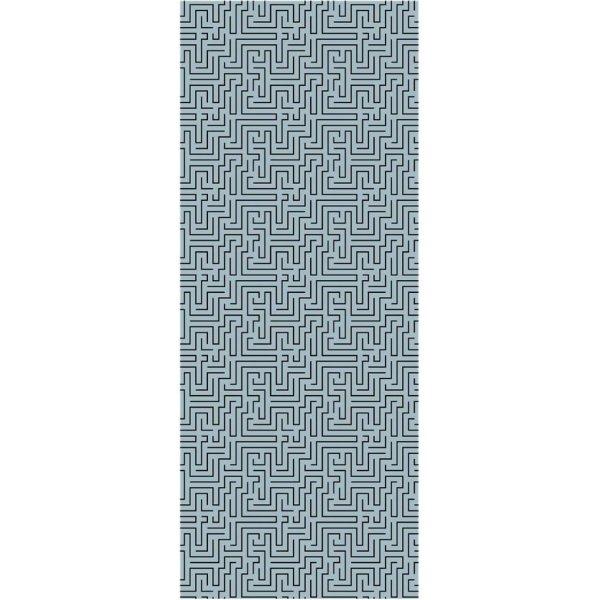 Labirintus mintás falmatrica, 250x45 cm, világoskék-fekete - LABYRINTHE -
Butopêa