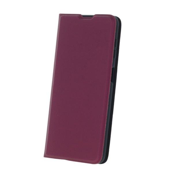 Smart Soft Samsung A145 / A146 Galaxy A14 4G / 5G oldalra nyíló mágneses
könyv tok szilikon belsővel burgundy