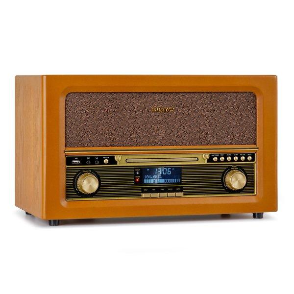 Auna Belle Epoque 1906 DAB, retro sztereó rendszer, rádió, DAB rádió, UKW
rádió, MP3 lejátszás, BT