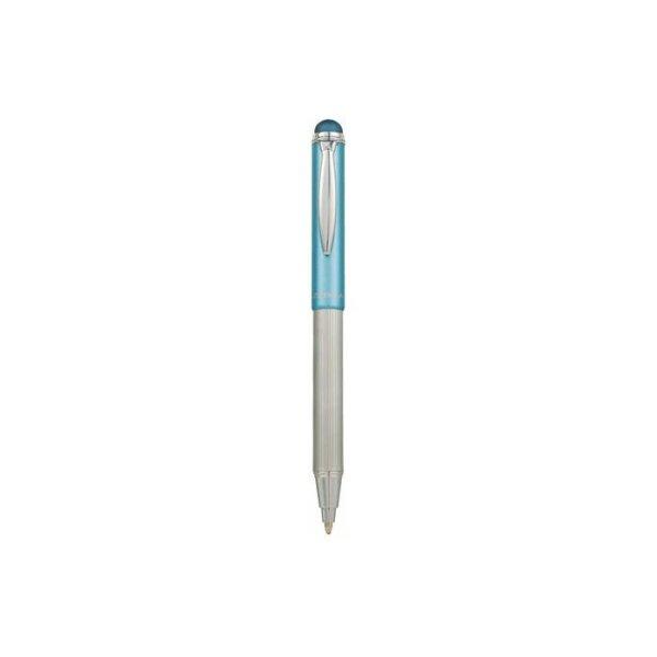 Golyóstoll, 0,24 mm, teleszkópos, rozsdamentes acél, világoskék tolltest,
ZEBRA "Telescopic Metal Stylus", kék