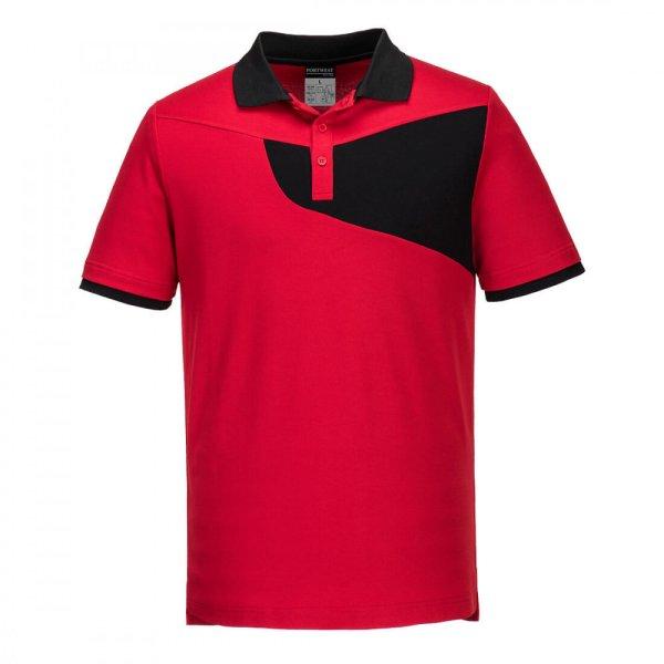 Portwest PW2 rövid ujjú póló (piros/fekete 2XL)