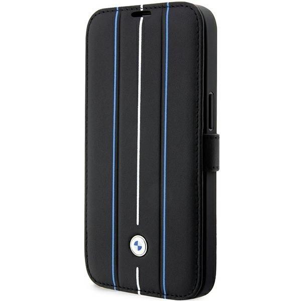 Etui BMW BMBKP14X22RVSK iPhone 14 Pro Max 6,7" fekete Könyvtok Bőr
bélyegző kék vonalak