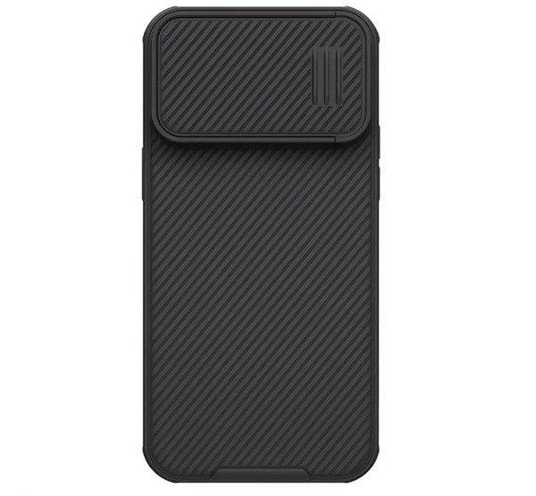 NILLKIN CAMSHIELD S műanyag telefonvédő (szilikon keret, közepesen
ütésálló, kamera védelem, csíkos minta) FEKETE Apple iPhone 14 Pro Max