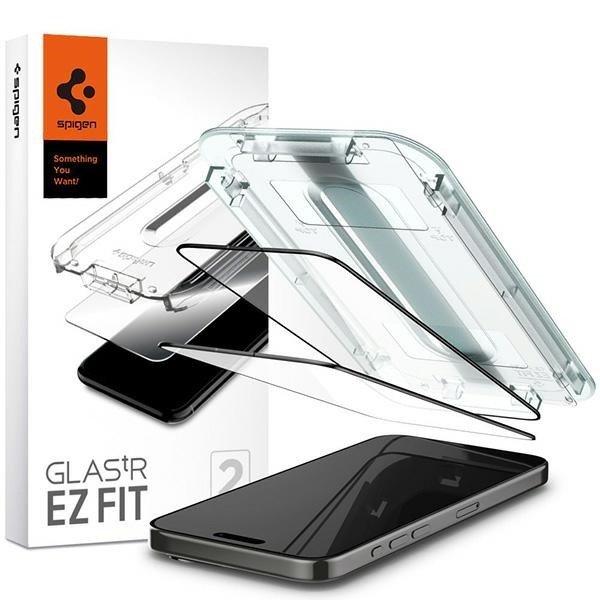 Spigen Glas.TR FC iPhone 15 Pro Max 6.7" "EZ FIT" 2 db edzett
üveg fekete keretes AGL06873