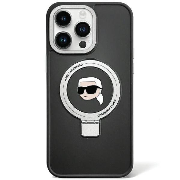 Karl Lagerfeld KLHMP15LHMRSKHHK iPhone 15 Pro 6.1" fekete keménytok
gyűrűs állvány Karl Head MagSafe