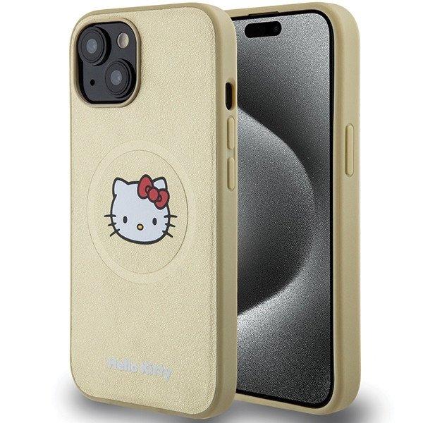 Hello Kitty HKHMP14SPGHCKD iPhone 14 / 15 / 13 6.1" arany keménytok bőr
Kitty Head MagSafe