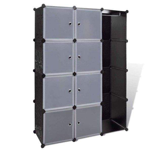 240497 Modular Cabinet with 9 Compartments 37x115x150 cm Black and White