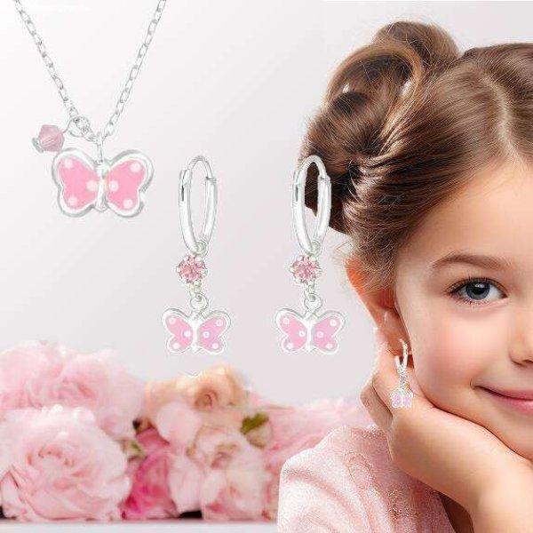 Pillangós kristály karika fülbevaló és nyaklánc karácsonyi ékszer szett
- 925 ezüst gyerek ékszer- A32740S45693