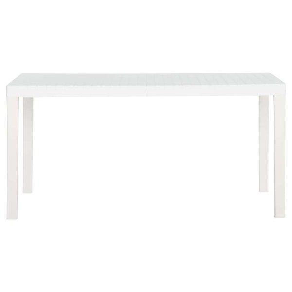 Fehér polipropilén kerti asztal 150 x 90 x 72 cm