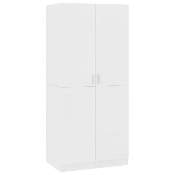 vidaXL fehér forgácslap ruhásszekrény 80 x 52 x 180 cm