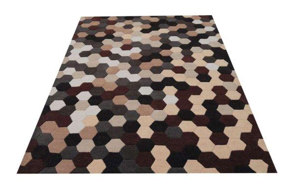 Bedora Puzzle Szőnyeg, 120x170 cm, 100% gyapjú, színes, kézzel megmunkált