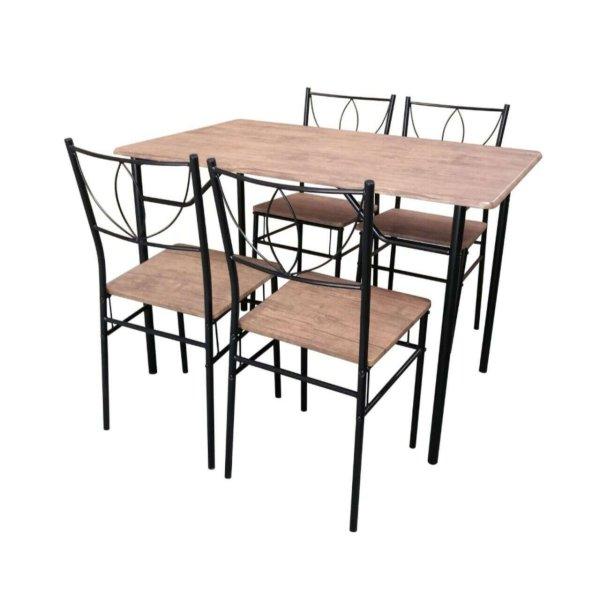 Bedora Noma étkező / konyhai szett, asztal 4 székkel, 110x70x75 cm