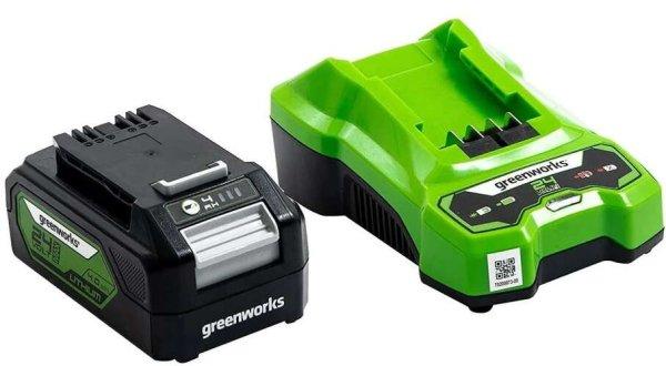 Greenworks (2936507-GW) GSK24B4 Akkumulátor és Töltő Készlet, Zöld-Fekete