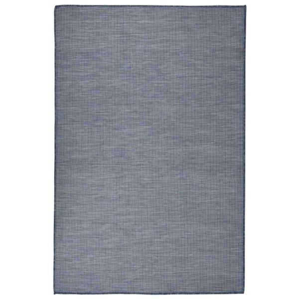 Kék lapos szövésű kültéri szőnyeg 120 x 170 cm