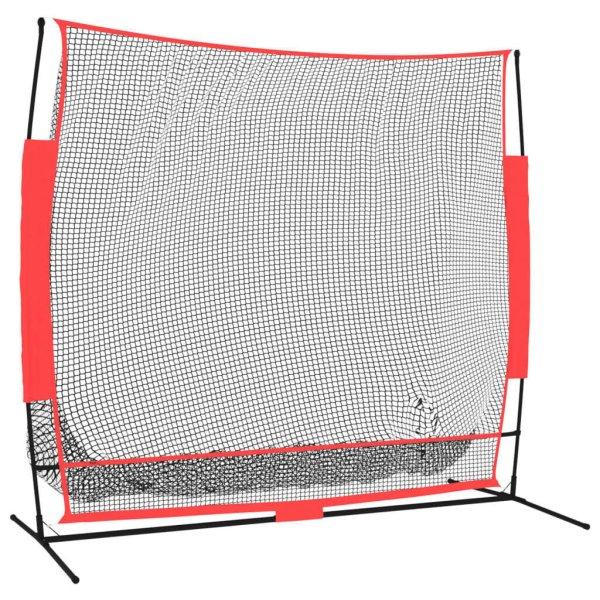 Hordozható fekete/piros poliészter baseballháló 215x107x216 cm