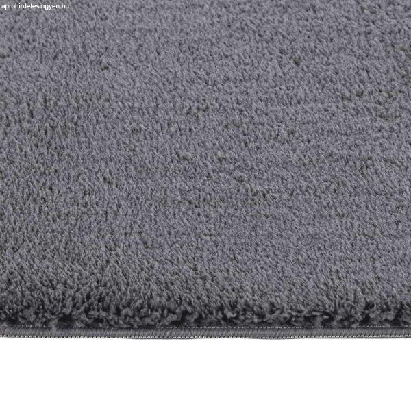 Antracit csúszásmentes puha bozontos mosható szőnyeg 120x170 cm