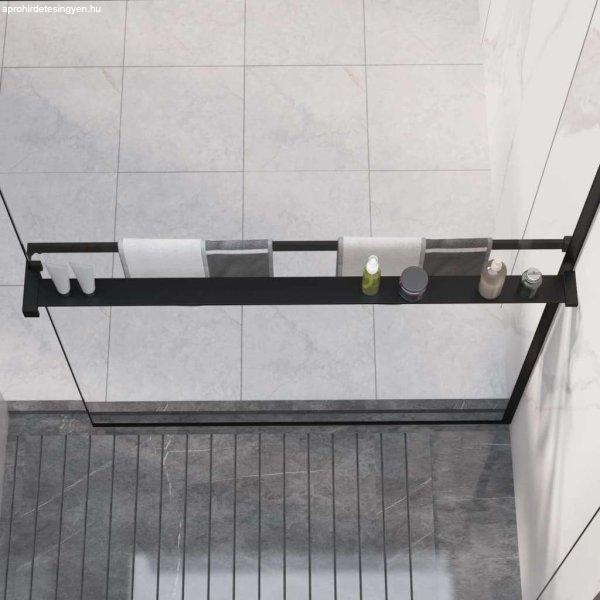 vidaXL fekete alumínium zuhanypolc walk-in zuhanyfalhoz 100 cm