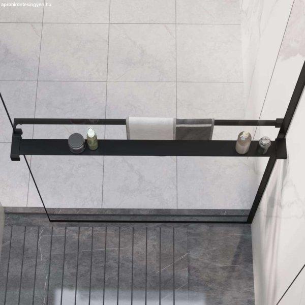 vidaXL fekete alumínium zuhanypolc walk-in zuhanyfalhoz 90 cm