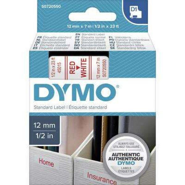 DYMO feliratozószalag D1, 12mm, fehér/piros, S0720550