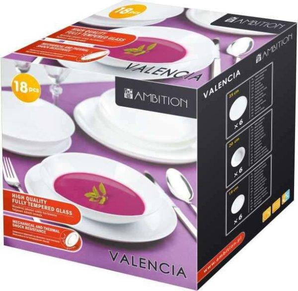 Ambition Valencia étkészlet 18 részes fehér
