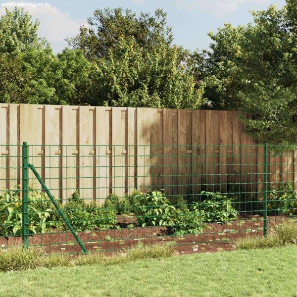vidaXL zöld dróthálós kerítés illesztőperemmel 1,1x10 m