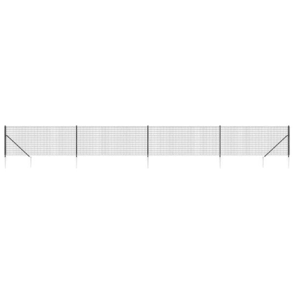 Antracitszürke dróthálós kerítés cövekekkel 1,1x10 m