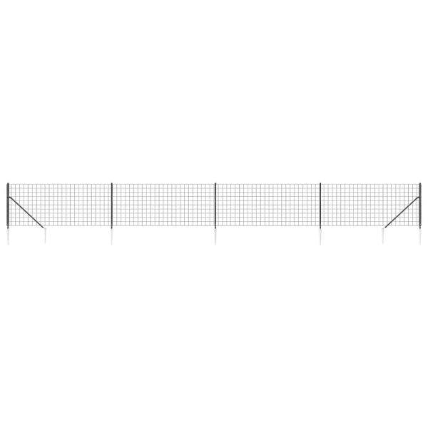 Antracitszürke dróthálós kerítés cövekekkel 1x10 m