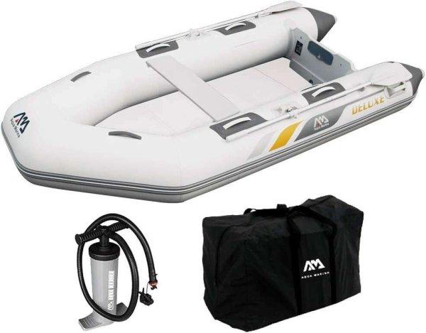 Aqua Marina A-Deluxe 5 személyes Csónak kiegészítőkkel és fa padlózattal
330cm #fehér-szürke