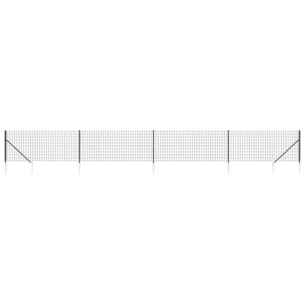 Antracitszürke dróthálós kerítés cövekekkel 1,1x10 m