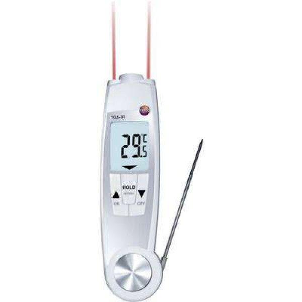 Infrahőmérő és beszúró hőmérő, HACCP ételhőmérő 10:1 Optikával
Testo 104-IR
