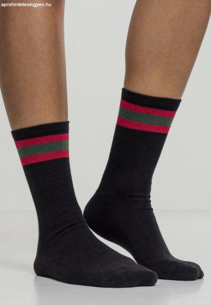 Urban Classics Stripy Sport Socks 2-Pack black/firered/green