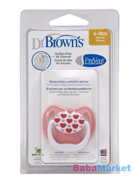 Dr. Browns PreVent vákummentes fogszabályzós játszócumi
6-18h-pink/szívecskés 1db