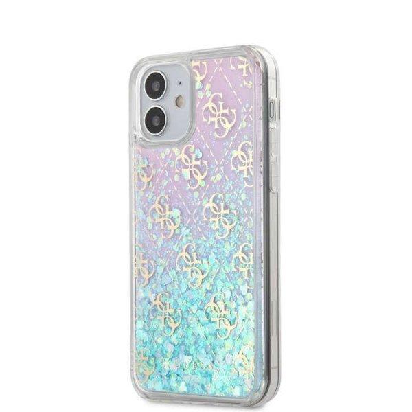 Apple iPhone 12 Mini GUESS GUHCP12SLG4GGBLPI Liquid Glitter TPU Hátlap -
Rózsaszín