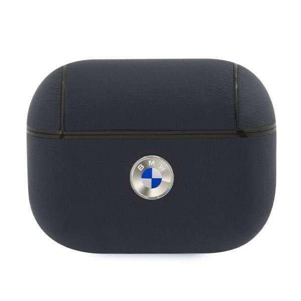 BMW BMAPSSLNA AIRPODS Pro tok Granatowy / Kék Geniune Leather Silver Logo