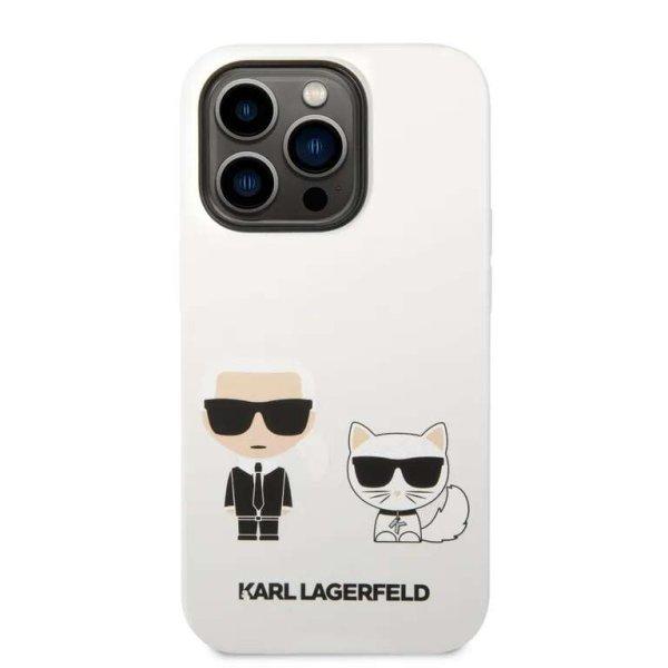 Karl Lagerfeld és Choupette folyékony szilikon hátlap iPhone 14 Pro Max
fehérhez