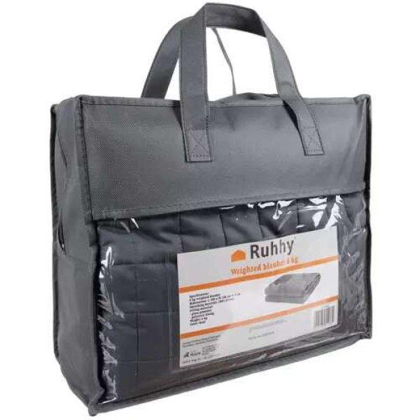 Terápiás, súlyozott pamut takaró praktikus hordozó táskában – 150 x 200
cm, szürke