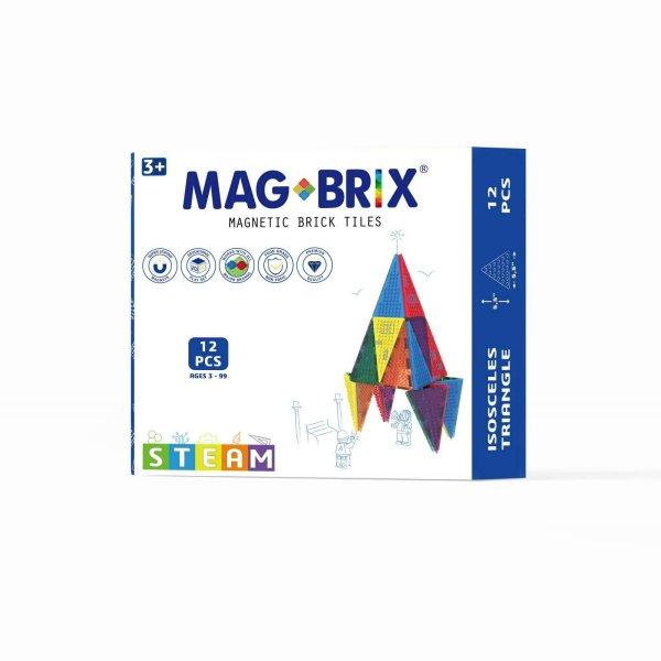 Magbrix mágneses készlet 12 részes egyenlő szárú háromszög -
kompatibilis a Lego építőelemekkel