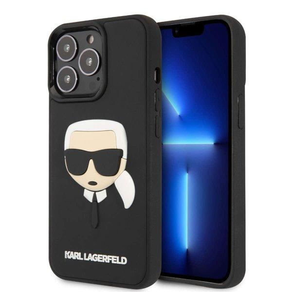 Telefontok iPhone 14 Pro Max - 3D Rubber Karl's Head - fekete hátlap tok