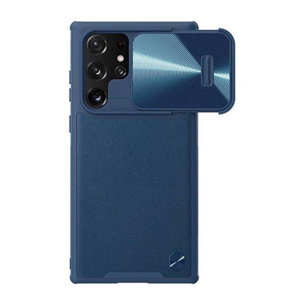 Nillkin CamShield bőr tok Samsung Galaxy S22 Ultra (kék)