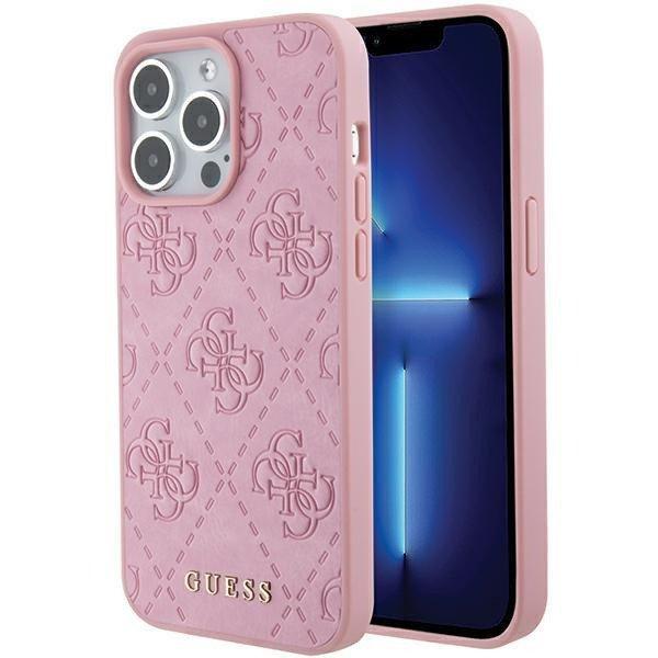 Guess GUHCP15XP4EPMP iPhone 15 Pro Max 6.7" rózsaszín-rózsaszín
keménytok bőr 4G bélyegzővel
